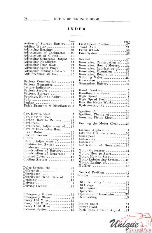 1918 Buick Reference Book Page 37